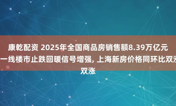 康乾配资 2025年全国商品房销售额8.39万亿元, 一线楼市止跌回暖信号增强, 上海新房价格同环比双涨